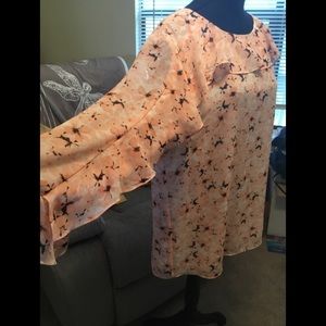 Peach pattern blouse